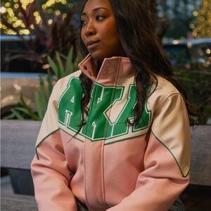 Women's Pink and Green Jacket